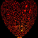 Wunschmotiv 'Music was my first love - orange'